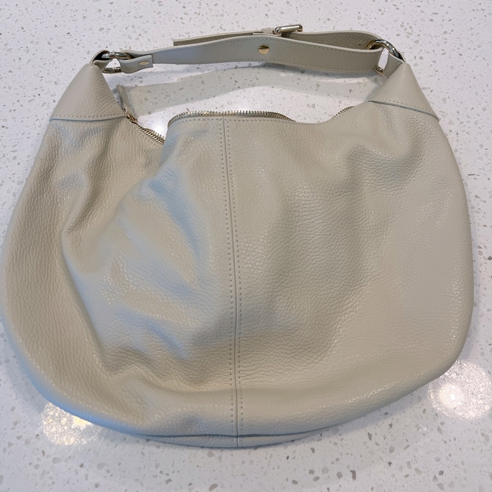 NWOT Quince Italian Leather Hobo Cream
